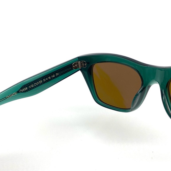 NEW OLIVER PEOPLES MS. OLIVER TRANSLUCENT DARK TEAL ITALY WAYFARER SUNGLASSES - Picture 5 of 7